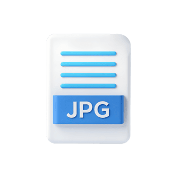 Clean, Modern JPG File Icon A 3D Rendered Image of a JPG File Showing a Minimalist Design on a Transparent Background png