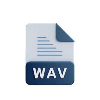 Serene 3D Render of a WAV Audio File Icon Clean, Modern Design for Digital Projects png
