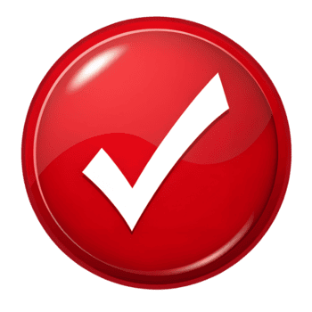 glimmend rood controleren Mark knop geslaagd voltooiing icoon voor web ontwerp, positief bevestiging grafisch, schoon en modern koppel element png