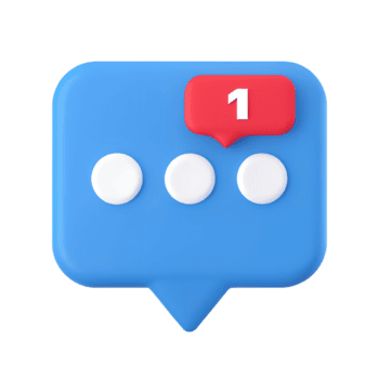 nuevo mensaje notificación 3d hacer de un linda azul charla burbuja con uno rojo alerta demostración un soltero nuevo mensaje png