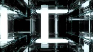 Abstract Sci-Fi Journey Through a Crystal Matrix, AI Animated Background video