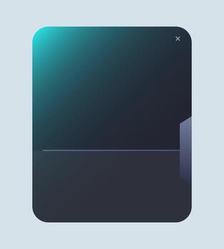 Dark UI Window with Smooth Rounded Corners. Minimal Dark Interface Frame for App Layout. vector