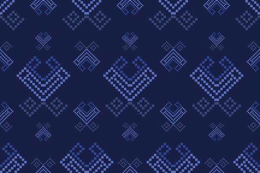Abstract and intricate geometric pattern design in dark blue tones. Featuring a captivating pattern, it showcases a unique combination of sharp lines and softened elements vector
