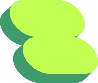 3d isométrica verde gota icono. moderno resumen ilustración de un suave y juguetón orgánico forma. vector