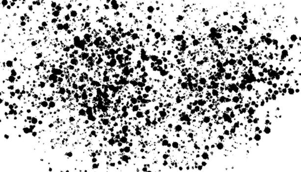 Black ink splatter texture hand drawn abstract paint drops scattered pattern grunge background artistic splashes isolated creative design element vector