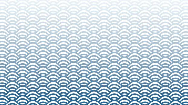 A tranquil graphic featuring a seamless Japanese wave pattern with a blue gradient from light to dark. This calm and elegant background is ideal for invitations, textile designs vector