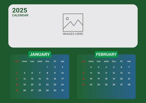 2026 Calendar January and February Display 2026 Calendar Design Template desk calendar design vector
