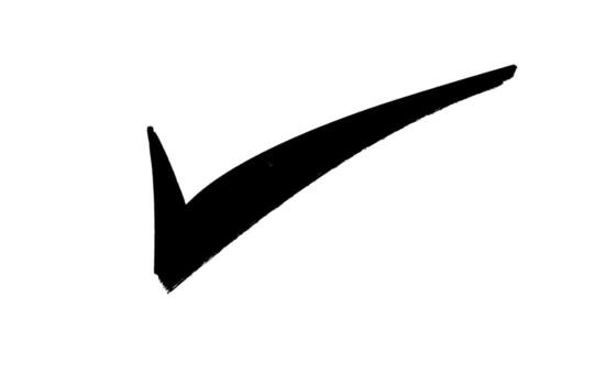 A check mark is drawn on a white background vector