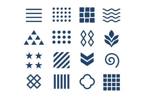 a set of different geometric shapes and patterns vector