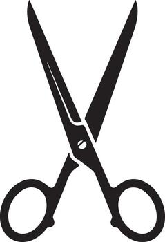 Pair of scissors isolated on white background in a simple black design vector