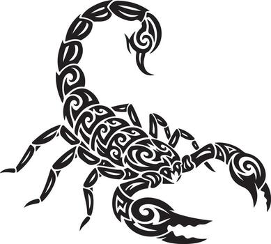 silueta de un escorpión con tribal modelo aislado en blanco antecedentes para diseño concepto vector