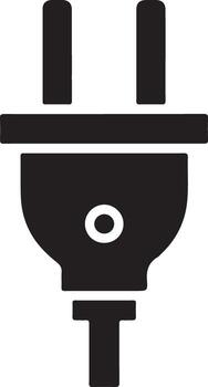 Electrical plug icon isolated on white background, symbol of power and connection vector