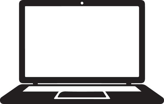 Illustration of a laptop computer with a blank screen, isolated on white background vector