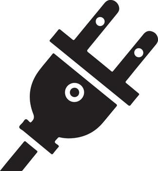 Electric plug icon isolated on white background, symbolizing power and connection vector