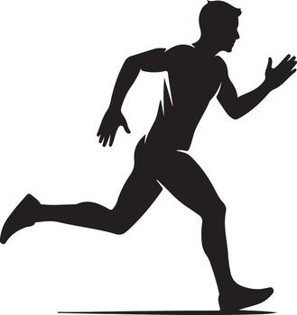 silueta de un hombre corriendo rápido en un pique carrera aislado en blanco antecedentes vector