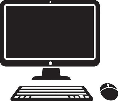 escritorio computadora con teclado y ratón aislado en blanco fondo, ilustración vector