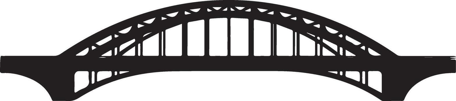 Silhouette of an arched bridge structure isolated on white background for design use vector