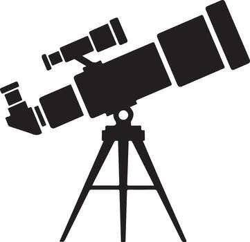 Telescope on a tripod for astronomical observation isolated on white background vector