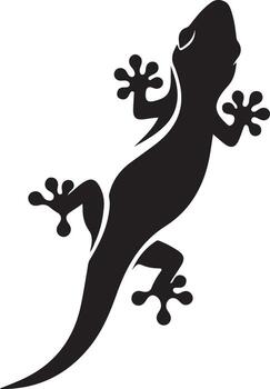 Silhouette of a lizard isolated on white background, a reptile with textured skin vector