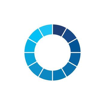 Blue Loading Progress Circle Bar Icon Template vector