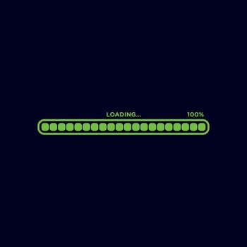 Neon Green Loading Progress Dots Icon Template vector