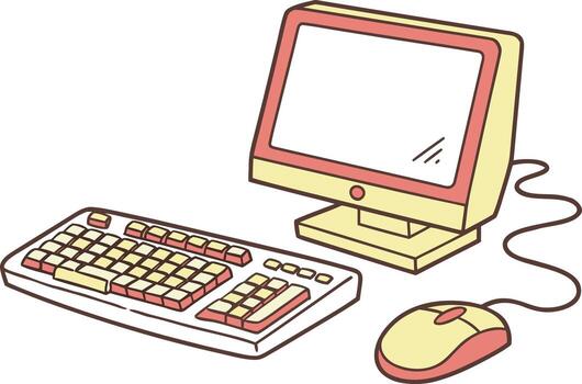 Office Computer Art Bundle PC Computer Art Collection vector