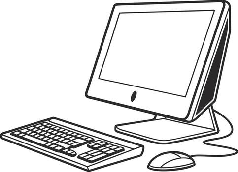 escritorio computadora Arte diseño moderno computadora ilustración vector