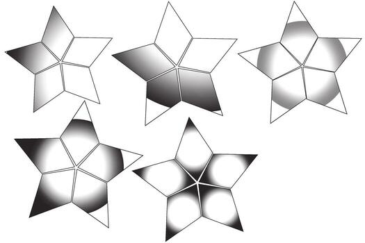 Abstract Geometric Star Shapes with Gradient Shading vector
