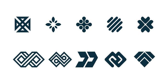 A set of different geometric shapes on a white background vector