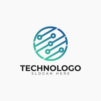Tech logo design with a circle shape vector