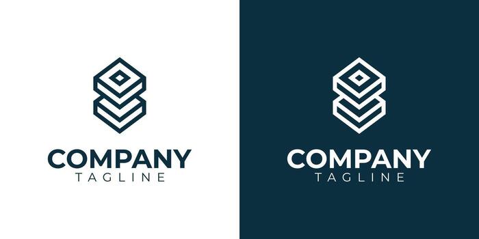 Two logos for a company that are designed to look like a geometric pattern vector