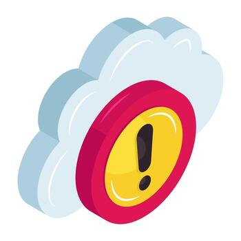 editable isométrica diseño icono de nube error vector
