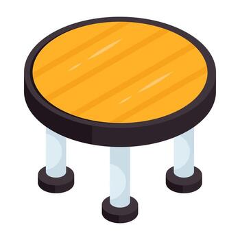 Colored design isometric of round table vector