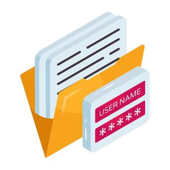 A unique isometric design icon of secure folder vector