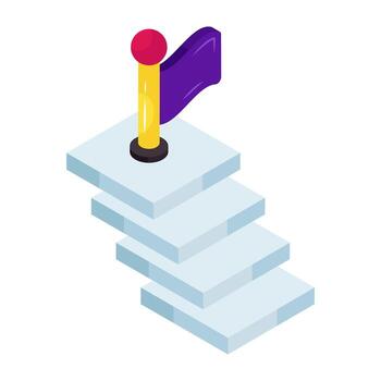 Editable isometric design icon of level skill ladder vector