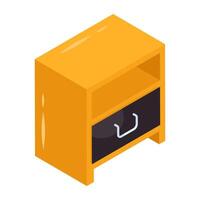 An icon of bedside table vector