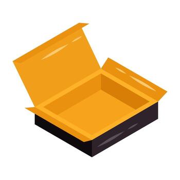 An editable design icon of open box vector