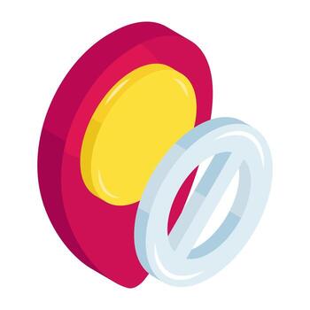 Conceptual isometric design icon of no location vector