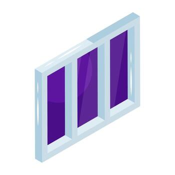 Editable isometric icon of window vector