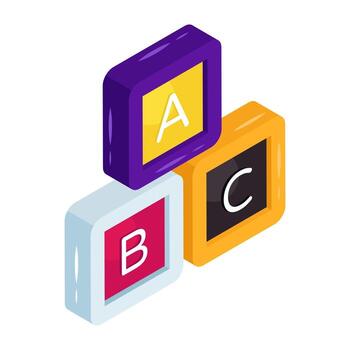 Editable design of abc blocks vector