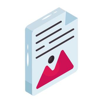 Editable isometric design icon of image file vector