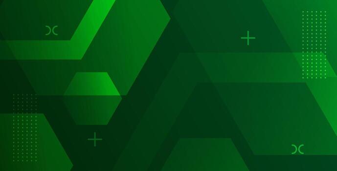 abstract green gradient diagonal light and line hexagon shape decoration background. vector