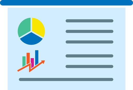 reporte con un tarta gráfico y un grafico presentación vector