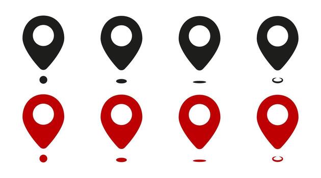 Location or map pin icon set. Collection of GPS pointers and navigation symbols. illustration of location markers for maps, apps, and travel design projects. vector