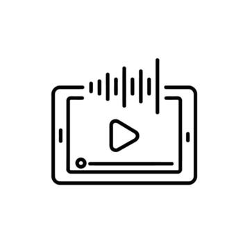 transmisión medios de comunicación contenido en un tableta con audio visualización y reproducción control S vector