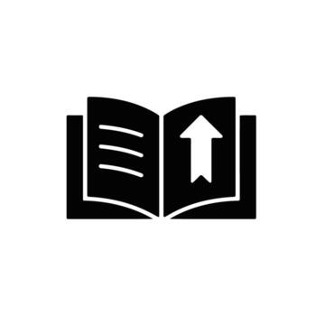 Book Icon with Upward Arrow Suggesting Progress Growth and Development in Knowledge vector