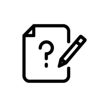 Uncertainty and Documentation A Simple Illustration of a Question on a Document with Pen vector