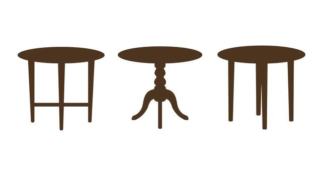 Three stools and a table on a white background vector