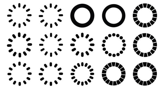 A set of circles with different shapes vector