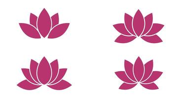 cuatro rosado loto flores en un blanco antecedentes vector